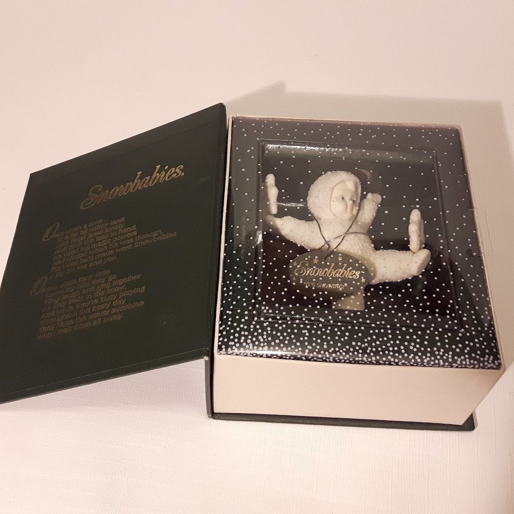 Department 56 Snowbabies Ornament in White and Gold